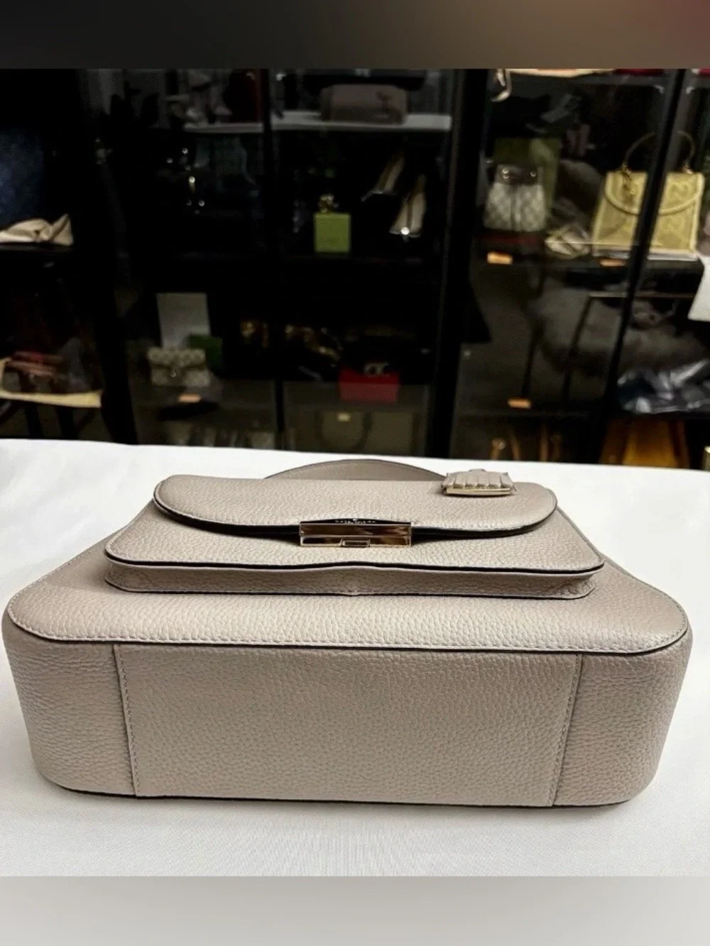 KATE SPADE PINE GROVE WAY ALEXYA  SATCHEL EGG SHELL.